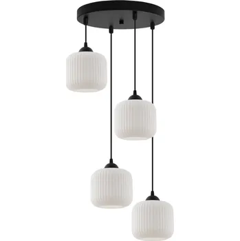 Závěsné svítidlo Riffle, 4x bílé skleněné stínítko, b, o