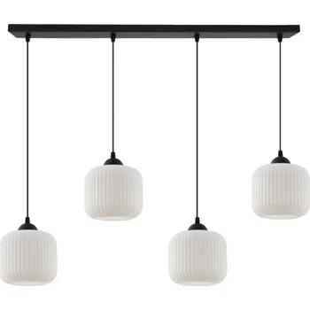 Závěsné svítidlo Riffle, 4x bílé skleněné stínítko, b