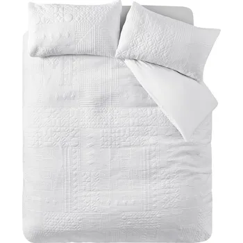 Povlečení Bílé povlečení na dvoulůžko 200x200 cm Folkstone Geo – Catherine Lansfield ID_1800211