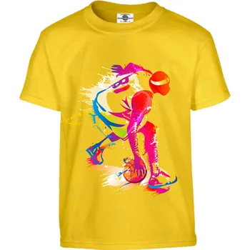 Pánské tričko Tričko Basketbalista Druh: Dětské, Barva: Žlutá, Velikost: 122-S