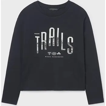 Dětské bavlněné tričko s dlouhým rukávem Mayoral 7007.7C.Junior.9BYA černá 99X, vel. 160