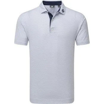 FootJoy Deco Diamond Print pánské polo, bílé pánské, XXL