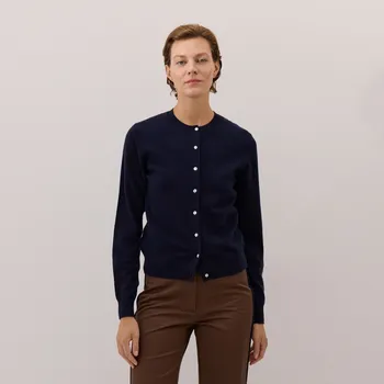 Dámský svetr Reserved - Vlněný kardigan - tmavomodrá - 745GL-59X - 745GL-59X-XS