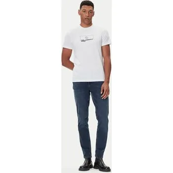 Pánské tričko Karl Lagerfeld Jeans T-Shirt A4M17020 Bílá Slim Fit XXL