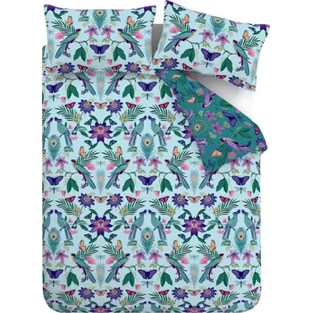 Povlečení Modré povlečení na dvoulůžko 200x200 cm Mya Tropical Floral – Catherine Lansfield ID_1801817