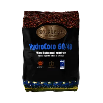 Substrát Gold Label HydroCoco 60/40 45L, kokosový substrát s keramzitem (Gold Label HydroCoco 60/40, 45L je směs keramzitu a kokosového substrátu s certifikací RHP, která poskytuje perfektní podmínky pro hydroponické pěstování.)