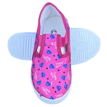 Dívčí bačkory Dětské papuče na gumičku - Teddy Bear Barva: Tmavá růžová, Velikost: 28