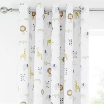 Sprchový závěs Bílý dětský závěs 2 ks 168x183 cm Roarsome Animals – Catherine Lansfield ID_1801447