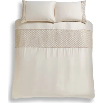 Povlečení Béžové povlečení na dvoulůžko/prodloužené z mikrosaténu 230x220 cm Deco Sequin – Catherine Lansfield ID_1801449