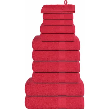 Utěrka 12dílná sada ručníků FROGN červená 360 g/m² Červená 137106