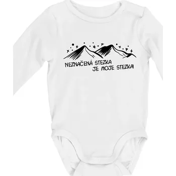 Neznačená stezka je moje stezka - Body kojenecké s dlouhým rukávem - Dlouhý r. 6-12 měs ( Bílá )