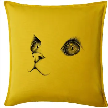 Polštář Kočičí oči černé - Polštář 50x50 - 50x50 - Pouze potah ( Žlutá )