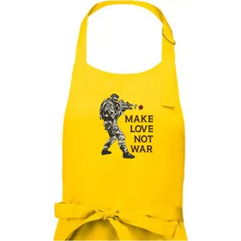Kuchyňská zástěra Růže ve zbrani, make love not war - Dámská zástěra na vaření - Univerzální velikost ( Žlutá )