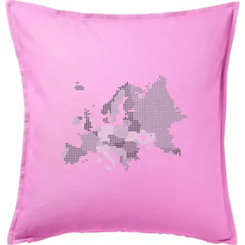 Polštář Mapa Evropy - srdce v Ukrajině - Polštář 50x50 - 50x50 - Pouze potah ( Růžová )