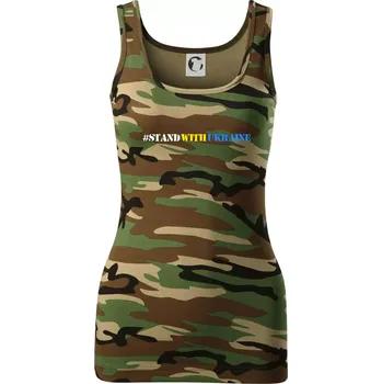 Dámské tričko #StandWithUkraine - Dámské Maskáčové tílko - XS ( Hnědý maskáč )