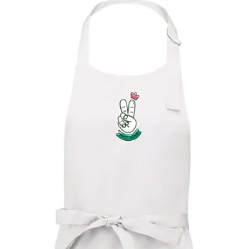 Kuchyňská zástěra Victory ruka - not war - Pánská zástěra na vaření - Univerzální velikost ( Bílá )