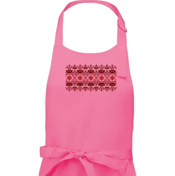 Kuchyňská zástěra Ukrajinský vzor - červený - Dámská zástěra na vaření - Univerzální velikost ( Růžová )