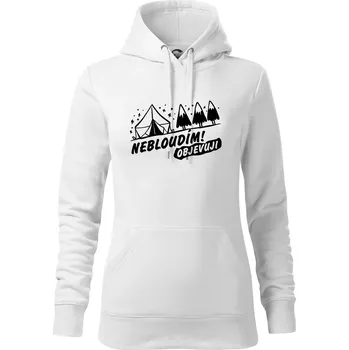 Dámská mikina Nebloudím, objevuji - hory - Mikina dámská Cape s kapucí - XL ( Bílá )