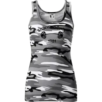 Dámské tričko Silný ročník - Letopočet 1981 - Dámské Maskáčové tílko - L ( Šedý maskáč )