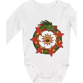 Mayové - zvířata had v kruhu - Body kojenecké s dlouhým rukávem - Dlouhý r. do 3 měs ( Bílá )