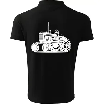 Pánská košile Traktor Ukrajinské armády - Polokošile pánská Pique Polo 203 - 2XL ( Černá )