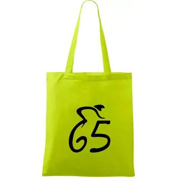 Nákupní taška Cyklista slaví pětašedesátku (65) - Taška bavlněná - 42 x 38 cm ( Limetková )