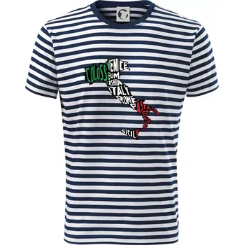 Pánské oblečení Mapy - názvy měst - Italie - Triko na vodu - M ( Prouhovaná )