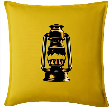 Polštář Petrolejka s horami - Polštář 50x50 - 50x50 - Pouze potah ( Žlutá )