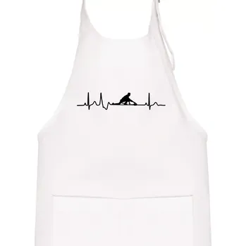 Kuchyňská zástěra EKG curling - Dětská zástěra na vaření - Univerzální velikost ( Bílá )