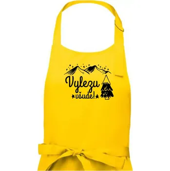 Kuchyňská zástěra Vylezu všude - hory - Pánská zástěra na vaření - Univerzální velikost ( Žlutá )