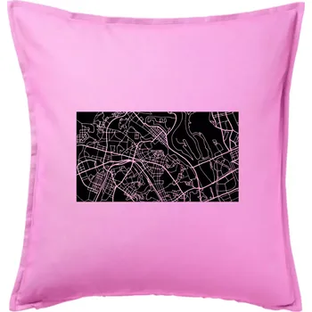 Polštář Kiev - mapa - Polštář 50x50 - 50x50 - Pouze potah ( Růžová )