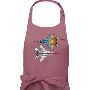 Kuchyňská zástěra Mig 29 Fulcrum ze spoda a ze zhora - Dámská zástěra na vaření - Univerzální velikost ( Starorůžová )