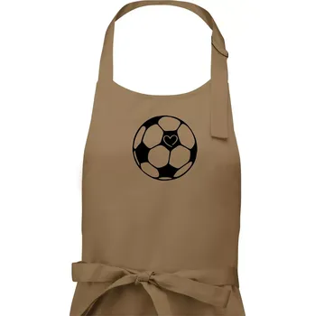 Kuchyňská zástěra I love fotbal míč - Pánská zástěra na vaření - Univerzální velikost ( Cappuccino )