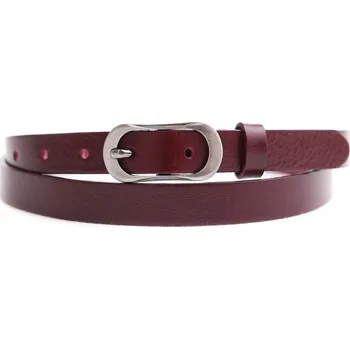 Opasek Dámský úzký kožený opasek Špongr 2065 vínově červený Velikost = obvod pasu (cm): 85 cm