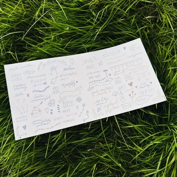 Svatební samolepky Instantně Barva písma: šedá + světle modrá