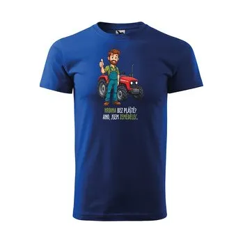 Pánské tričko Tričko s potiskem Hrdina bez pláště? Ano, jsem zemědělec: modré 4XL
