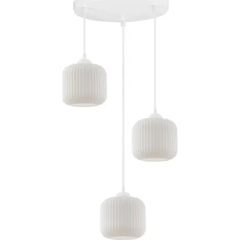 Závěsné svítidlo Riffle, 3x bílé skleněné stínítko, w, o
