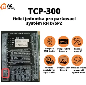 Řídící jednotka TCP-300 Řídicí jednotka pro parkovací systém RFID/SPZ