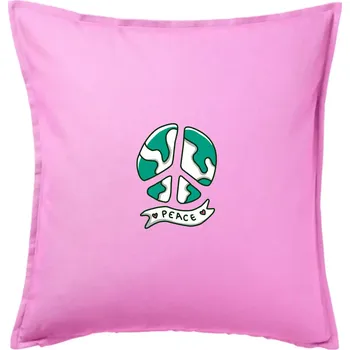 Polštář Planeta - Peace symbol - Polštář 50x50 - 50x50 - Pouze potah ( Růžová )