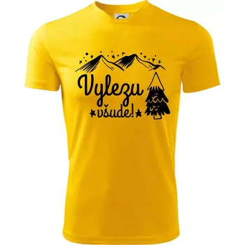 Chlapecké tričko Vylezu všude - hory - Dětské triko sportovní (dresovina) - 146 cm/10 let ( Žlutá )