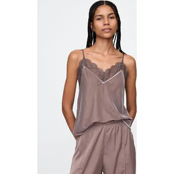 Dámské tričko GAP Dámské Sametové tílko s krajkou GAP Hnědá S (2669992)