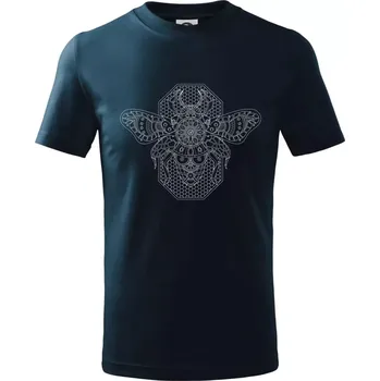 Chlapecké tričko Steampunk včela černobílá - Tričko dětské bavlněné - 134 cm/8 let ( Námořní modrá (velmi tmavá - téměř černá) )