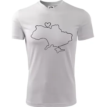 Mapa Ukrajiny - srdce - Dětské triko sportovní (dresovina) - 146 cm/10 let ( Bílá )