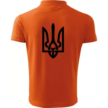 Pánská košile Ukrajina trojzubec velký - Polokošile pánská Pique Polo 203 - 2XL ( Oranžová )