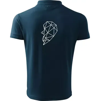 Pánská košile Párovy motiv srdce geometrie - ON - Polokošile pánská Pique Polo 203 - 2XL ( Námořní modrá (velmi tmavá - téměř černá) )