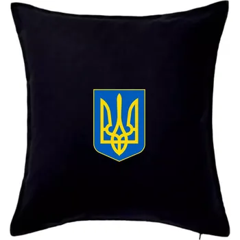 Polštář Ukrajinské logo barevné malé - Polštář 50x50 - 50x50 - Včetně výplně ( Černá )