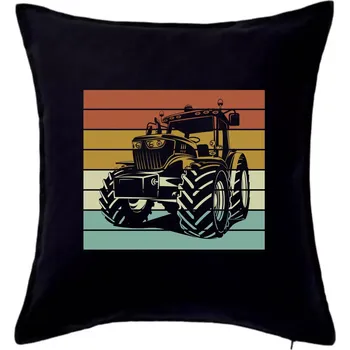 Polštář Vintage traktor - Polštář 50x50 - 50x50 - Včetně výplně ( Černá )