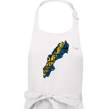 Kuchyňská zástěra Mapy - názvy měst - Švédsko - Pánská zástěra na vaření - Univerzální velikost ( Bílá )