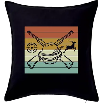 Polštář Vintage myslivec - Polštář 50x50 - 50x50 - Pouze potah ( Černá )