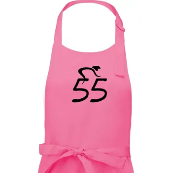 Kuchyňská zástěra Cyklista slaví pětapadesátku (55) - Pánská zástěra na vaření - Univerzální velikost ( Růžová )